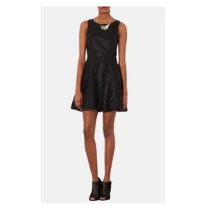 Topshop quilted pleather skater dress